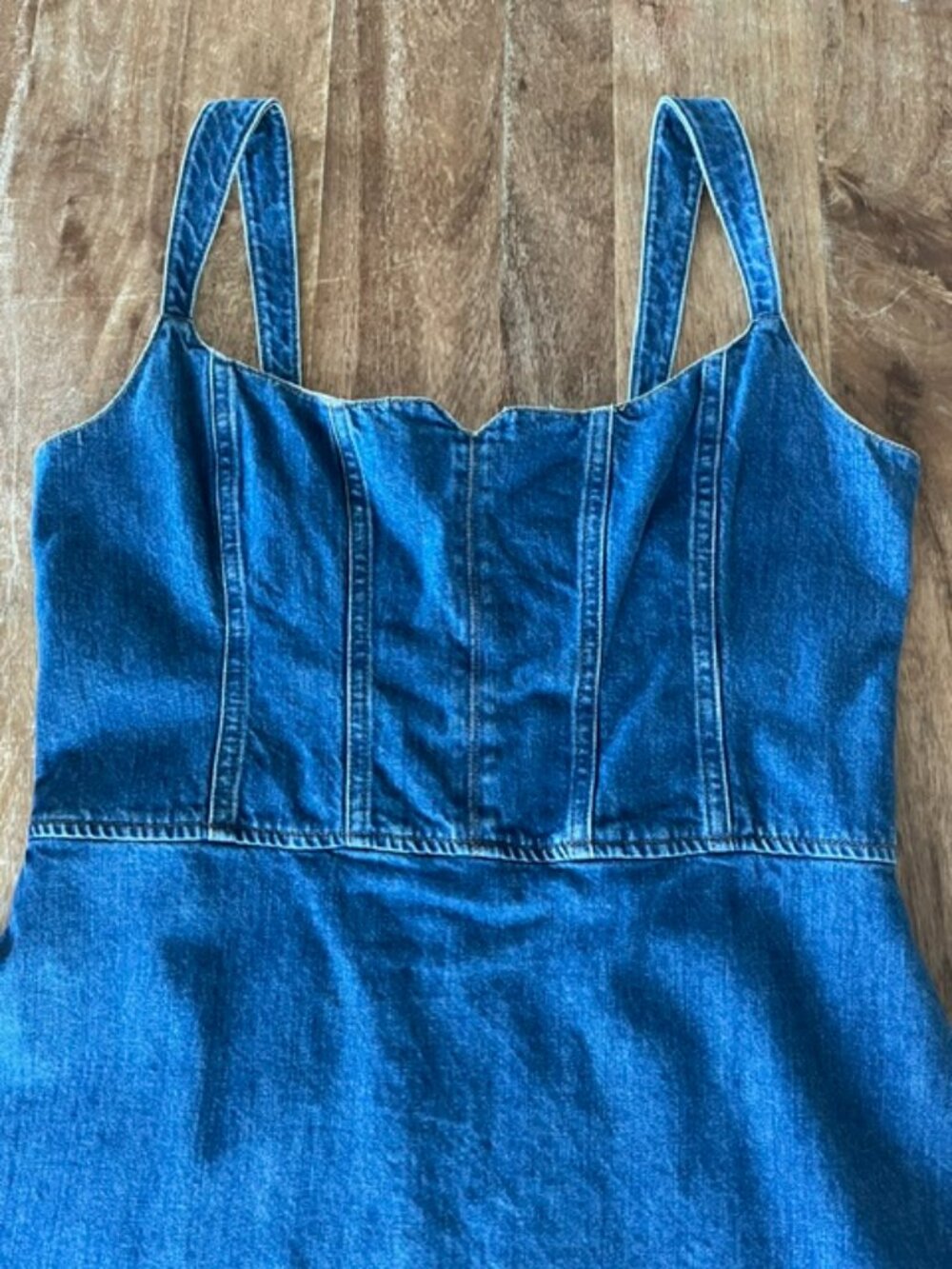 Reformation Denim Seamed Dress